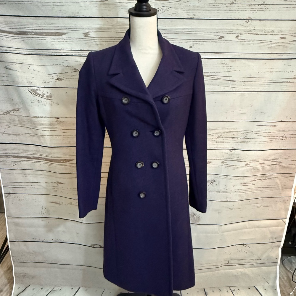 Jigsaw Elegant Dark Purple Pea Coat